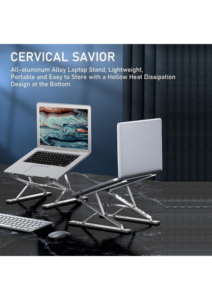 Gümüş Ayarlanabilir Taşınabilir Laptop Standı Alüminyum Macbook Tablet Için Dizüstü Standı Masa Soğutma Pedi Katlanabilir Dizüstü Bilgisayar Tutucu (Yurt Dışından) modelleri