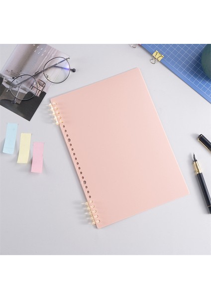 Pembe Klipsli A5 A4 B5 A5 4 Adet Dıy Gevşek Yaprak Defter Dolum Spiral Kapak Endeksi Kağıt Iç Sayfalar Günlük Planlayıcı Çizgi Izgara Boş Gündem (Yurt Dışından)