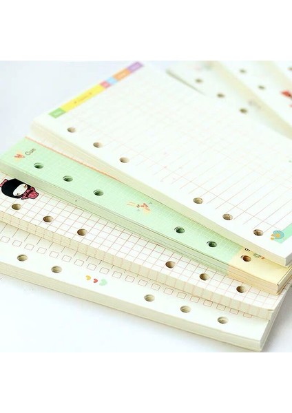 Izgara A5 45 Sayfa Kawaii A5 A6 Gevşek Yaprak Defter Kağıdı Dolum Spiral Ciltleyici Dizin Iç Sayfalar Aylık Haftalık Günlük Planlayıcı Gündem (Yurt Dışından) fırsatları