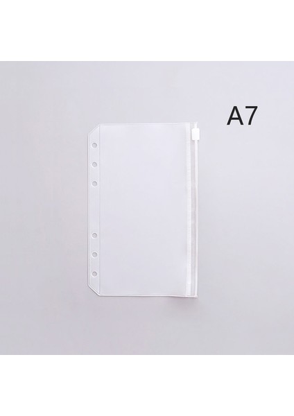 A7 6 Delik A5/a6/a7/b5 Pvc Fermuarlı Kese Gevşek Yapraklı Kese Elastik Şeffaf Ayırma Fermuarlı Çanta Planlayıcısı Kredi Kartı Cebi (Yurt Dışından)