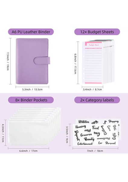 Altın A6 Bütçe Bağlayıcı Planlayıcısı 6 Adet Nakit Zarflar ile Renkli Pu Deri Defter Kapakları Klasör Bağlayıcı A6 Bağlayıcı Cepler (Yurt Dışından) modelleri