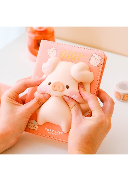 Pembe Domuz A6 3D Kawaii Domuz Azaltılmış Basınç Dergisi Günlüğü Pu Deri Defter Sıkma Bebek Dekompresyon Havalandırma Programı Planlayıcısı (Yurt Dışından)