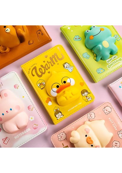 Pembe Domuz A6 3D Kawaii Domuz Azaltılmış Basınç Dergisi Günlüğü Pu Deri Defter Sıkma Bebek Dekompresyon Havalandırma Programı Planlayıcısı (Yurt Dışından)