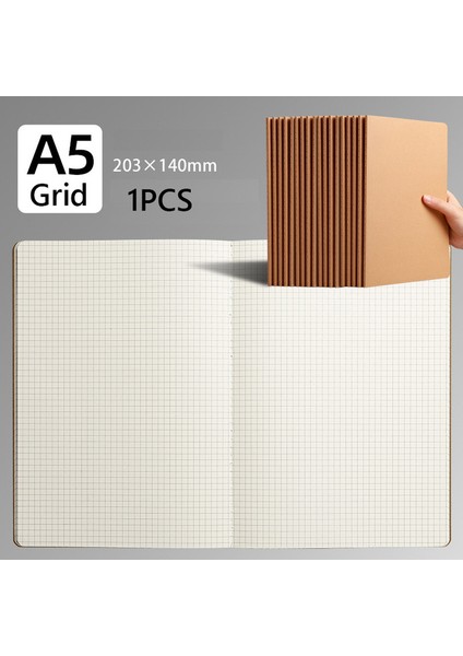 A5 Kraft Izgara A4/a5/b5/b6 Retro Spiral Bobin Eskiz Defteri Kraft Kağıt Defter Kroki Boyama Günlüğü Not Defteri Kitaplar Okul Kırtasiye Malzemeleri (Yurt Dışından)