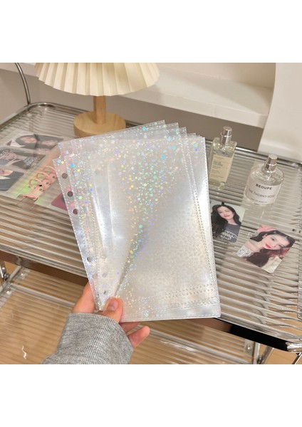 3 Kuşak A6 A6 Geniş Şeffaf Pvc Gevşek Yapraklı Kılıf Ekle Renkli Klip Gevşek Yapraklı Kitap 3 "6" Kükarbon Küçük Kart Kartpostal Depolama Kırtasiye (Yurt Dışından)