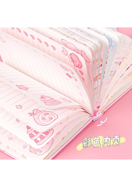 G 01 Kawaii Dizüstü Kız Etiket Günlüğü Manyetik Düğme Kilidi Dergisi Öğrenci Kitabı Okul Malzemeleri (Yurt Dışından)