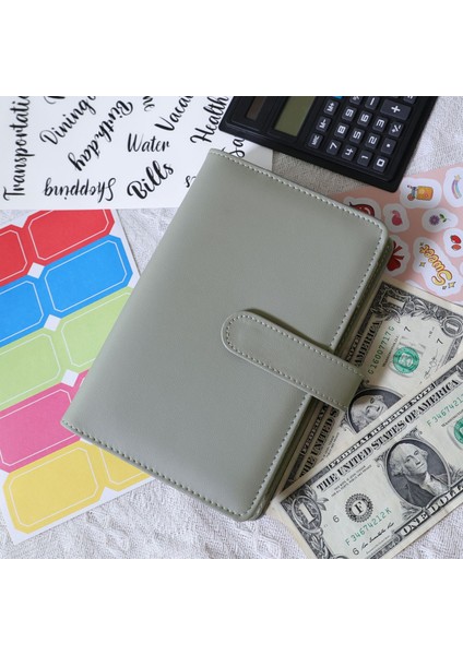 Sadece Kapak A6 Yeni Bütçe Planlayıcısı Nakit Zarf Tasarruf Para Finansal Yönetim Için 6 Delikli Bağlayıcı A6 Pu Gevşek Yaprak Defter Bağlayıcı Konut (Yurt Dışından)