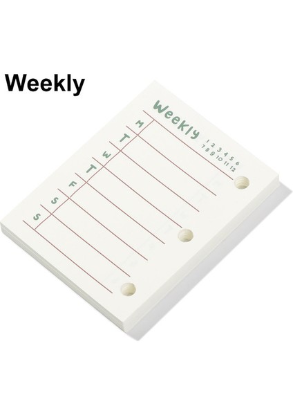 C-Haftalık 60 Sayfa 3 Delik Mini Pvc Gevşek Yaprak Defter Kapağı Şeffaf Cep Küçük Dergisi Gezgin Günlüğü Sevimli Dıy Planlayıcısı Seti Okul Malzemeleri (Yurt Dışından)
