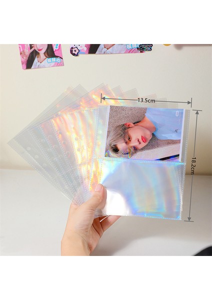 Lazer 10 Adet 4 Izgara A6 A6 Lazer Şeffaf Dosya Tutucu Dizüstü Gevşek Yaprak Dıy Belge Çantası Bağlayıcı Halkaları Pvc Depolama Bağlama Klasörü (Yurt Dışından)
