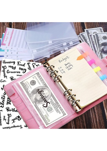 A Renkli Kapak A6 A6 Bağlayıcı Bütçe Planlayıcısı Defter Kapakları Klasör A6 Boyutu 6 Delikli Bağlayıcı Cepler Plastik Bağlayıcı Fermuar Para Tasarruf Zarfı (Yurt Dışından) indirimleri