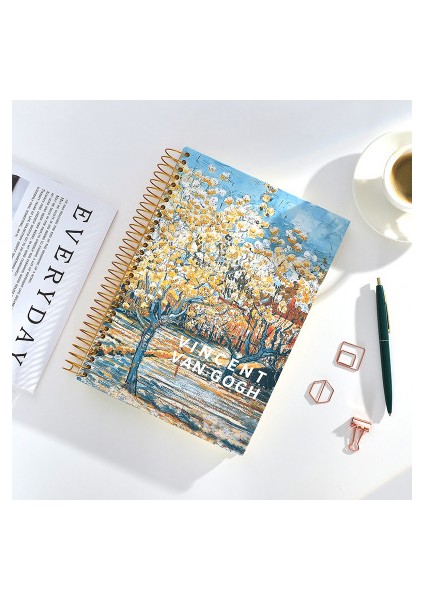 Orchard B5 Van Gogh Boyama 302 Sayfa B5 Süper Kalınlaşmak Dizüstü Dergisi Gevşek Yaprak Bobin Dergisi Gündem Kırtasiye Not Defteri (Yurt Dışından)