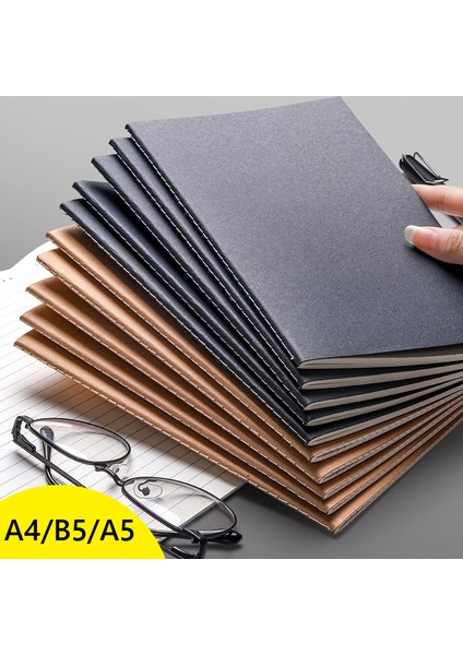 A4 Kraft Hattı A4/b5/a5 Kraft Izgara Astarlı Boş Defter Yumuşak Kapak Siyah Kağıt Eskiz Defteri Çizim Boyama Okul Ofis Tedarik Kırtasiye (Yurt Dışından)