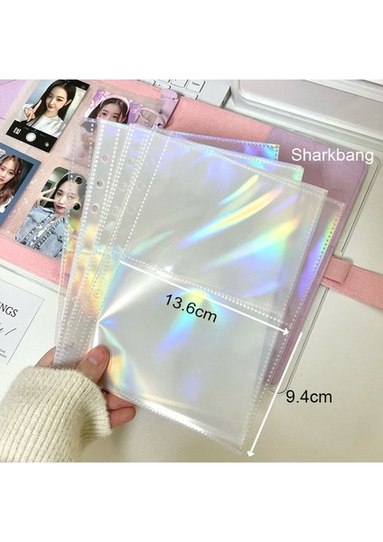 Lazer 2 Kuşak-10 Adet Sharkbang 25MM Halka A5 Colorblock Pu Bağlayıcı Kitap Toplama Kitaplık ile Tam Set, 20 Adet Dolum Kollu Hediye Seti Fotoğraf Kartları Albümü (Yurt Dışından)