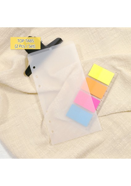 Üst Sekmeler - 2 Adet A7-80X120MM Mypretties Buzlu Pp Sekme Bölücüler A7 A6 6 Delikli Gevşek Yaprak Defter Organizatör Iç Sayfalar Için Yedekler N.1437 (Yurt Dışından)