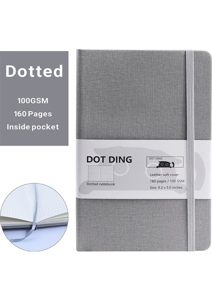 Gri Noktalı Defter A5 100 Gsm Kağıt Dergisi Planlayıcısı Sert Kapak Kawaii Bullet Karalama Defteri Kawaii Kırtasiye Okul Malzemeleri Eskiz Defteri (Yurt Dışından)
