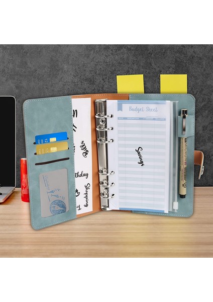 Mor ve Etiket 2022 A6 Pu Deri Bütçe Bağlayıcı Defter Nakit Zarflar Sistemi Seti, Bağlayıcı Cepler ile Para Bütçe Tasarrufu Fatura Organizatör (Yurt Dışından)