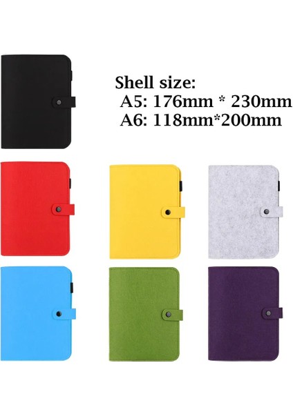 Sarı A6 Yeni A5 A6 Keçe Kabuk Defter Bezi Kumaş Defter Halka Bağlayıcı Günlüğü Defter Kağıdı Tutucu Taşınabilir Günlüğü Kırtasiye Hediye (Yurt Dışından) indirimleri
