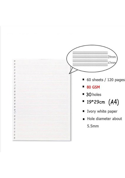 Turkishrefills-1pack B5 A5/b5/a4 Bağlayıcı Defter Gevşek Yaprak Doldurulabilir Izgara/çizgi/boş/nokta Günlük Planlayıcı Dergisi Üniversite Öğrencileri Okul Ofis Malzemeleri (Yurt Dışından)