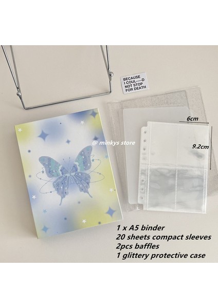 Set B Mınkys Orijinal Tasarım Kawaii Kelebek A5 Kpop Fotoğraflı Bağlayıcı Kitap Toplama Idol Fotoğraf Kartı Tutucu Fotocard Albümü Kırtasiye (Yurt Dışından)
