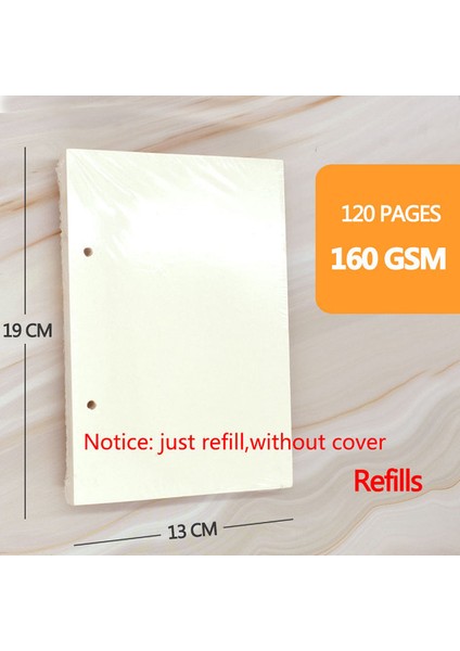 Orta Refil (32K) Sketchbook Retro Spiral Keten Ciltli Defter 120 Sayfa 160GSM Sanat Çizim Kırtasiye Okul Malzemeleri Için Doldurulabilir (Yurt Dışından)