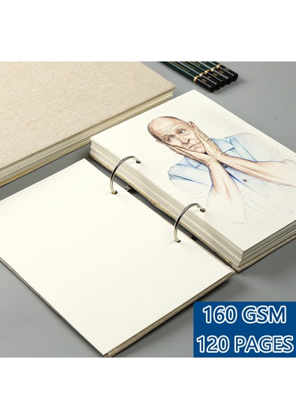 Orta Refil (32K) Sketchbook Retro Spiral Keten Ciltli Defter 120 Sayfa 160GSM Sanat Çizim Kırtasiye Okul Malzemeleri Için Doldurulabilir (Yurt Dışından) fiyatları