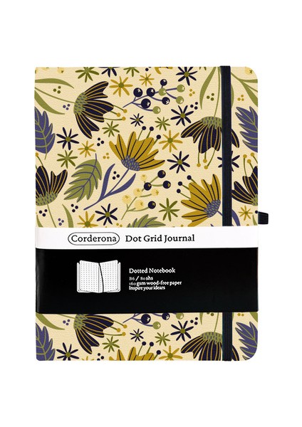 0149 Noktalı B6 Bullet Noktalı Defter, Vintage Çiçekler, 160GSM Kalın Kağıt, Elastik Bant, Arka Cep, Sert Kapaklı Defter (Yurt Dışından)