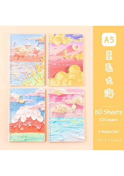Yıldız Deniz Rastgele 1 Kitap A5 Boyutu Bobin Astarlı Defterler Kawaii Kapak 2 Rastgele Sevimli Kitaplar Kawaii Kore Kırtasiye Öğrenciler Için Okul Malzemeleri (Yurt Dışından)