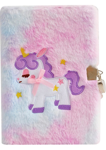 Pp Unicorn A5 Peluş Defter Kilitli Günlüğü Kitap Çocuk Öğrenci Okul Kırtasiye Hediye Gündem Planlayıcısı Organizatör Not Defteri (Yurt Dışından)