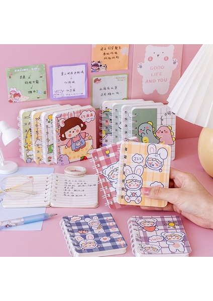 No 3 A7 4 Adet/takım A7 Karikatür Bobin Kitap Öğrenci Okul Kaynağı Cep Dizüstü Eskiz Defteri Taşınabilir Mini Not Defteri Kawaii Kırtasiye 80 Sayfa (Yurt Dışından)