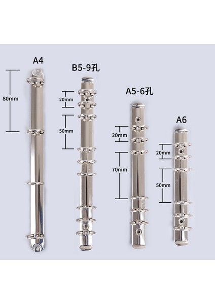Altın 15MM A6 6 Yüzük Siyah Gümüş Altın Gül Bronz 15/19/25/30 mm Çap A5 A6 A4 Halka Mekanizması (Yurt Dışından)