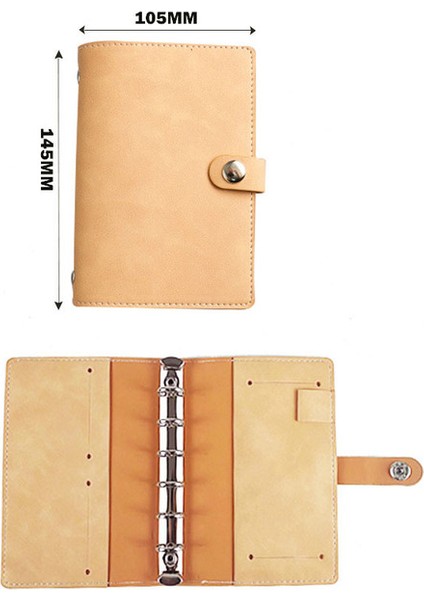 A7-Haki A7 Defter Kılıfı El Kitabı Kapağı Cep Kitabı Gevşek Yaprak Defterler ve Dergiler Bütçe Bağlayıcı Planlayıcısı Deri Günlük Kapağı (Yurt Dışından)