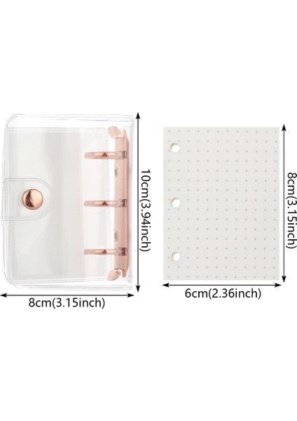 A-Açık Pembe 3 Delikli Mini Pvc Gevşek Yaprak Defter Kapağı Dergisi Gezgin Taşınabilir Dizüstü Gevşek Yaprak Bağlayıcı Kitap Klipsi Dolum Iç Sayfalar (Yurt Dışından) modelleri