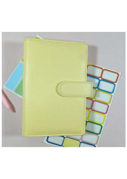Sarı A7 45 Sayfa Kawaii A5 A6 A7 Gevşek Yaprak Defter Kağıdı Dolum Spiral Ciltleyici Dizin Iç Sayfalar Aylık Haftalık Günlük Planlayıcı Gündem (Yurt Dışından)