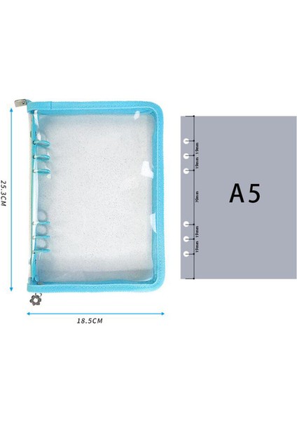 Mor A5 A5 Fermuar Bağlayıcı Kapak-Gevşek Yaprak Organizatör Günlüğü-Bullet Şeffaf Pvc Kılıf Fotoğraf Organizatör Kırtasiye Malzemeleri (Yurt Dışından) fiyatları
