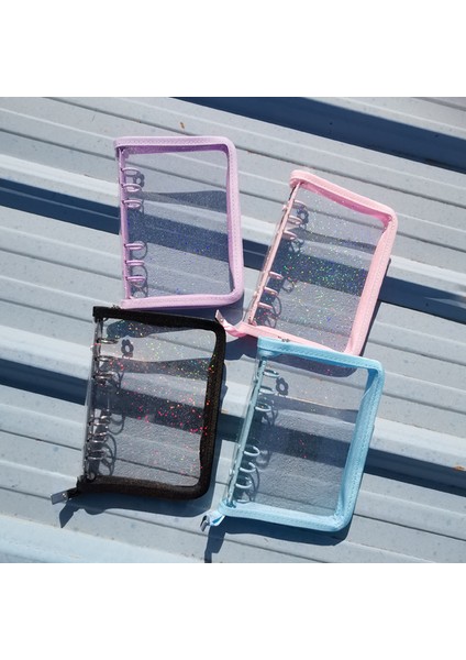 Mor A5 A5 Fermuar Bağlayıcı Kapak-Gevşek Yaprak Organizatör Günlüğü-Bullet Şeffaf Pvc Kılıf Fotoğraf Organizatör Kırtasiye Malzemeleri (Yurt Dışından) fırsatları