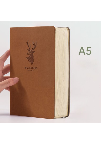 416 Sayfa Kahverengi Süper KALIN!416 Sayfa Deri Geyik Defter A5 Günlük Dizüstü Iş Ofisi Günlük Çalışma Not Defteri 1-2 Yıl Hediye Olarak Yazma (Yurt Dışından)