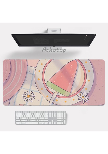 13 700X300X2MM Büyük Anime Pembe Mousepad Gamer Sevimli Kawaii Xxl Oyun Mouse Pad Kauçuk Otaku Kilitleme Kenar Büyük Moda Dizüstü Dizüstü Bilgisayar Masası Mat (Yurt Dışından)