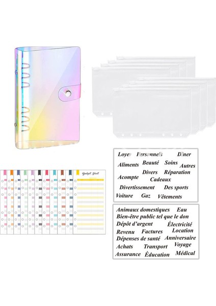 Pvc Lazer Kitleri A6 A6 Bütçe Bağlayıcı Kitleri Dizüstü Dıy Günlüğü Planlayıcısı Organizatör 8 Adet Cepler Okul Tedarikçisi 2 Adet Fransız Alfabesi Çıkartmalar (Yurt Dışından)