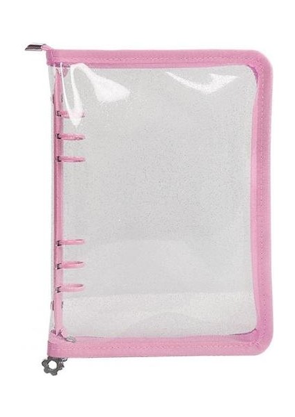 Pembe A5 A5/a6 Günlüğü Bağlayıcı Çiçek Fermuar Ayrılabilir Su Geçirmez 6 Yüzük Okul Kırtasiye Temizle Gevşek Yaprak Defter Kapağı Öğrenci Için (Yurt Dışından)