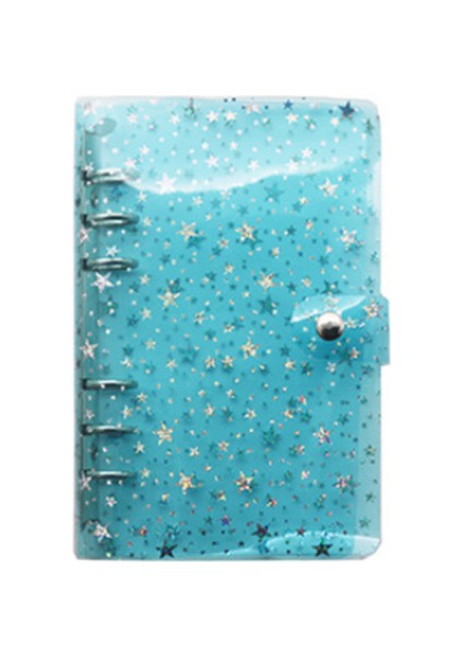 Mavi Yıldız A5 A5/a6 Glitter Pul Gevşek Yaprak Defter Iç Çekirdek Kapak 6 Yüzük Şeffaf Dosya Klasörü Bağlayıcı Halkası Kawaii Kırtasiye Tedarik (Yurt Dışından)