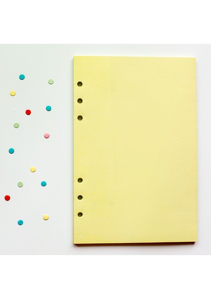 Sarı Boş A5 2023 45 Sayfalık Kawaii A5 A6 Gevşek Yaprak Defter Dolum Spiral Bağlayıcı Dizin Kağıdı Iç Sayfalar Günlük Planlayıcı Çizgi Izgara Boş Gündem (Yurt Dışından)