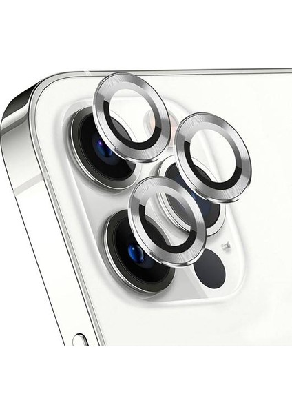 Apple iPhone 14 Pro Max 6.7'' Metal Çerçeveli Kamera Koruma Lensi Gümüş