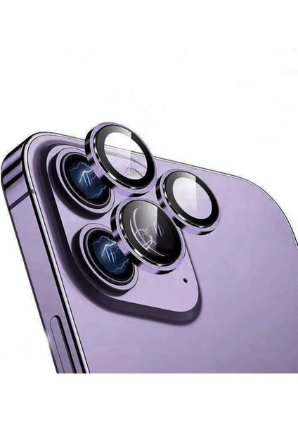 Apple iPhone 14 Pro 6.1'' Metal Çerçeveli Kamera Koruma Lensi Mor