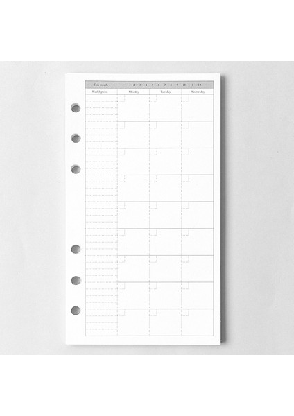 Style8 A5 A5 A6 Gevşek Yaprak Defter Dolum Spiral Ciltleyici Iç Sayfa Günlüğü Haftalık Aylık Planlayıcı Yapılacaklar Listesi Çizgi Nokta Izgara Iç Kağıt (Yurt Dışından)
