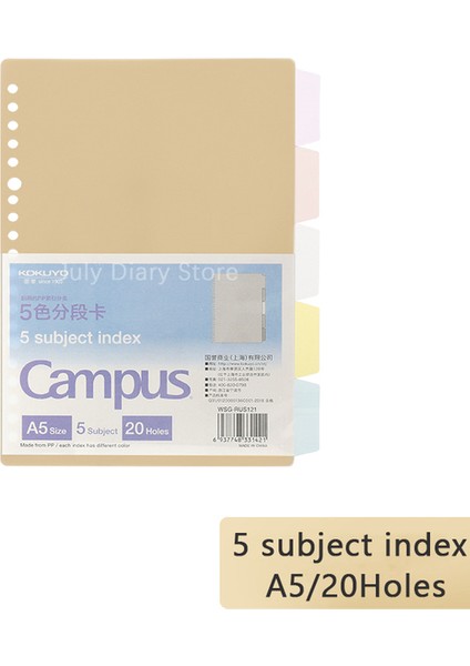 A5 5 Konu Endeksi Kokuyo Macaron A5 B5 Defter Planı Bağlayıcı Aksesuarları Gevşek Yaprak Not Çekme Cep Gevşek Yaprak Halka Bağlayıcı (Yurt Dışından)