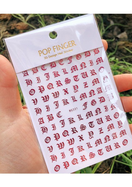 WG331GUIHONGJIN Yeni Roman 26 Ingilizce Alfabe Numarası 3D Kendinden Yapışkanlı Nail Art Çıkartma Kelime Küçük Harf Tırnak Dövmeler Süslü Çıkartmalar (Yurt Dışından)
