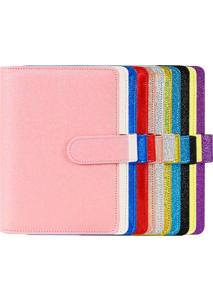 Dizin Sayfası 2 A5 A6/a5 Acıbadem Kurabiyesi Kırmızı Glitter Renk Pu Deri Dıy Bağlayıcı Defter Kapağı Günlüğü Gündem Planlayıcısı Kağıt Kapağı Okul Kırtasiye (Yurt Dışından)