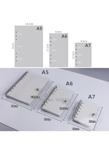 2 Paket A6 6-Ring A7 A6 A5 Ciltli Defter Açık Mavi Pembe (Yurt Dışından) modelleri