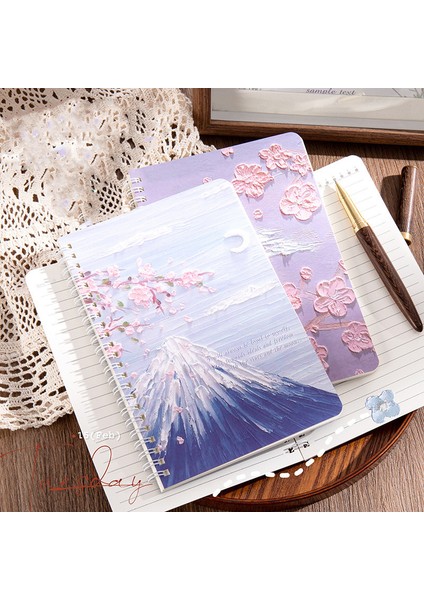 C 20.3X14 cm Yaratıcı A5 Bobin Kitap Kalınlaşmış Yağlıboya Kapak Defter Yatay Çizgi Iç Sayfa 60 Sayfa Not Defteri Dergisi Okul Malzemeleri (Yurt Dışından)