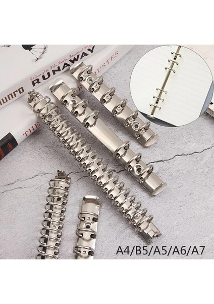 -A4-4 Halkalar A4/b5/a5/a6/a7 Yeni Metal Dıy Doldurulabilir Not Defteri Gevşek Yapraklı Dosya Klasörü Dizüstü Bağlama Çemberleri Bağlayıcı Klip Halka Bağlayıcı (Yurt Dışından)